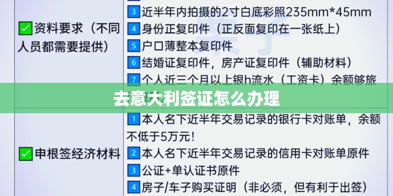 去意大利签证怎么办理
